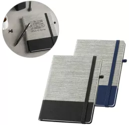 Notepad A5 cu coperta tare colturi rotunjite panza de bumbac 192 de pagini 