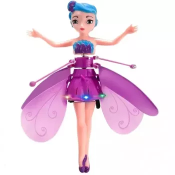 Papusa Pixie zburatoare cu aripi USB ABS 6 ani+ Mov 