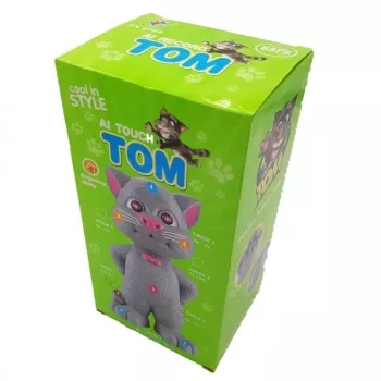 Pisicuta vorbitoare Talking Tom cu sunete si lumini gri 22 cm 