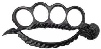 Pumnal rozeta autoaparare cap de mort varf ascutit 0.5 cm grosime negru 