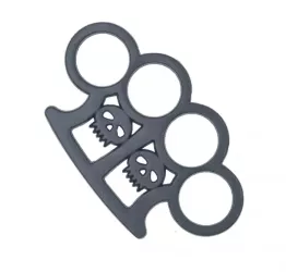 Pumnal Tip Box Autoaparare Maner Craniu Dublu Negru 