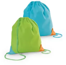 Rucsac cu snur non-woven si colturi triunghiulare colorate 