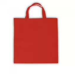 Sacosa de cumparaturi din material netesut 80 g/m2. 380 x 415 mm rosu 