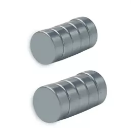 Set 10 magneti foarte puternici gri disc simplu 10mm X 5 mm 