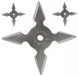 Set 3 stelute ninja pentru aruncat la tinta 4 colturi in husa 