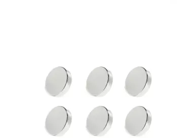 Set 6 magneti foarte puternici gri disc simplu 10mm X 3 mm 