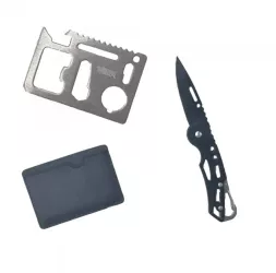 Set briceag lama negru mic unealta multifunctionala ninja wallet 11 functii 