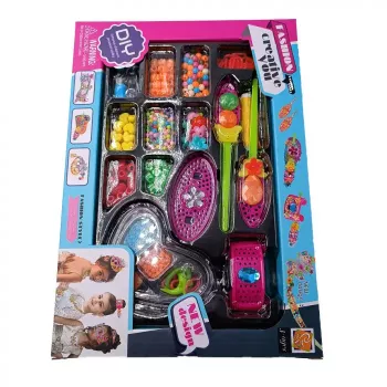 Set de Facut Bijuterii din Margele Pentru Fetite Diferite Accesorii Plastic Multicolor 
