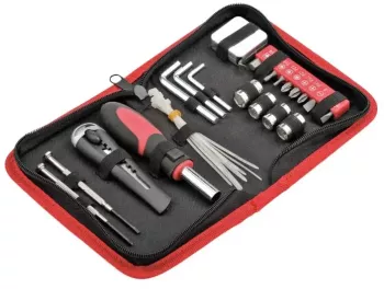 Set de scule cu 32 functii borseta poliester 12 biti surubelnite rulata Dalimag 200 x 30 x 65 mm 