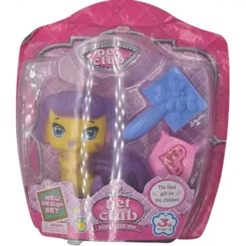Set jucarie pet club mini catelusa si accesorii galben 3 ani 