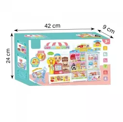Set supermarket de jucarie cu mini carucior de cumparaturi pentru copii 42 cm