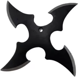 Steluta ninja pentru aruncat la tinta 4 colturi gaura sus in husa negru 4.5 cm 