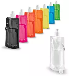 Sticla pliabila din PE cu capac transparent si o carabina capacitate de 460 ml 