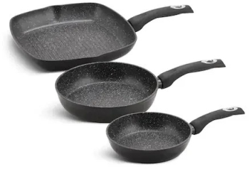 Set 2 tigai + grill Edenberg 48149 aluminiu presat cu acoperire marmura 