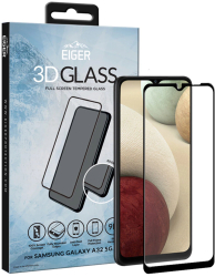 Folie Eiger Sticla 3D Edge to Edge compatibila cu Samsung Galaxy A12 / A32 5G Clear Black 