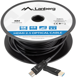 Cablu optic HDMI v.2.1 40m 8K-60Hz tata-tata Lanberg 43754 Ultra High Speed DSC-10K DSC eARC HDR10+ negru