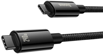 Cablu pentru incarcare si transfer de date Baseus Tungsten Gold 2x USB Type-C 240W 2m Negru 