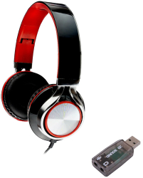 Casti Spacer cu fir standard utilizare multimedia microfon pe fir pliabile banda ajustabila conectare prin adaptor USB 2.0 sau Jack 3.5 mm 