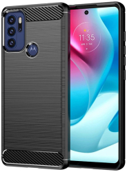 Husa Carbon Lemontti Case Flexible Motorola Moto G60S Negru 