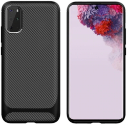 Husa Enkay Carbon Fiber compatibila cu Samsung Galaxy S20 Plus Black 