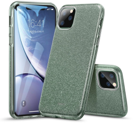 Husa Esr Makeup Serie Bling Glitter compatibila cu iPhone 11 Pro Green 