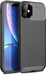 Husa Lemontti Carbon Fiber Texture Shockproof compatibila cu iPhone 12 Pro Max Black 
