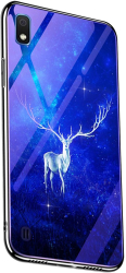 Husa Lemontti Electroplated Edge Blue Light Glass compatibil cu Samsung Galaxy A30 Star Elk 