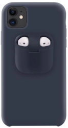 Husa Lemontti Liquid Silicone with Apple AirPods Case compatibila cu iPhone 11 Dark Blue 