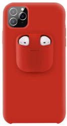 Husa Lemontti Liquid Silicone with Apple AirPods Case compatibila cu iPhone 11 Pro Max Red 
