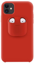 Husa Lemontti Liquid Silicone with Apple AirPods Case compatibila cu iPhone 11 Red 