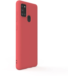 Husa Lemontti Silicon Soft Slim compatibila cu Samsung Galaxy A21s Santa Red 
