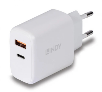 Incarcator retea Lindy 73424 1x USB-A 1x USB-C 3A White 