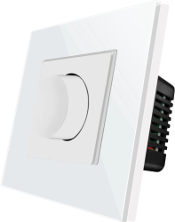 Intrerupator cu Variator Mecanic LUXION cu Rama din Sticla Alb 