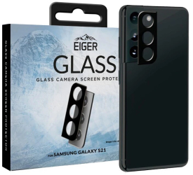 Lentile Eiger Camera 2.5D Glass compatibil cu Samsung Galaxy S21 Clear Black 