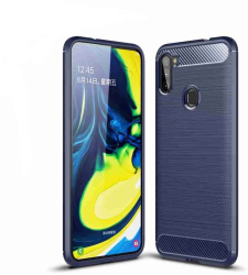 Husa Lemontti Carbon Case Flexible compatibila cu Samsung Galaxy A11 / M11 Albastru 