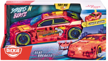 Masina Dickie Toys Beat Breaker 20 cm rosu cu lumini si sunete 