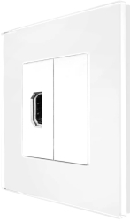 Priza HDMI cu Rama din Sticla LUXION Alb 