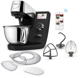 Robot de bucătărie Tefal i-Coach Touch QB950D38 ecran tactil 21 programe automate 10 trepte viteza 1200 W 5 5 L negru