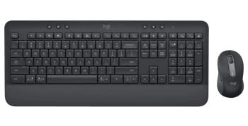 Set tastatura si mouse Logitech Wireless Germana Negru 