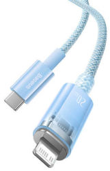 Cablu de incarcare rapida USB-c la seria Lightning Explorer 1m albastru 20w