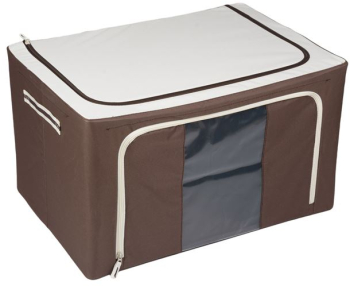 Husa cu Cadru Ecru Maro pentru Haine 60x42x35cm 