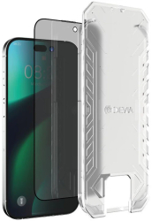 Folie de protectie Devia sticla Van Series Full Privacy 9H pentru iPhone 14 Plus / iPhone 13 Pro Max Black 
