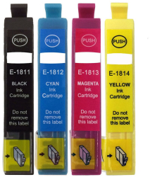 Set 4 Cartuse cerneala Compatibile Epson T1811/T1812/T1813/T1814 - BK/C/M/Y 