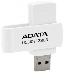 Memorie USB 3.2 ADATA 128 GB protectie slide laterala carcasa plastic alb UC310-128G-RWH 