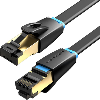 Cablu Plat De Retea Cat8 U/ftp Rj45 Ethernet 40gpbs 1 5 M negru 