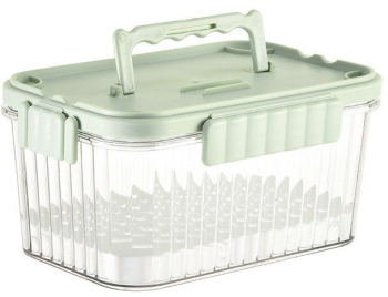 Recipient Portabil eMazing pentru Mancare Proaspata 500 ml cu Furculita Design Compact 7 x 11.5 x 16 cm Plastic Capac Detasabil Etans 