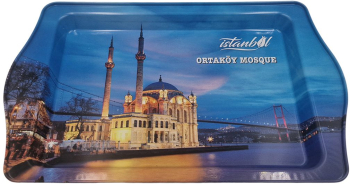 Tavita pentru servit metalica colorata l25xl16xh1.6 cm EHA - Albastru 