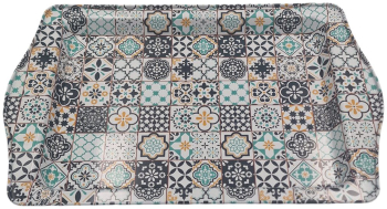 Tavita pentru servit metalica colorata l25xl16xh1.6 cm EHA - Multicolor/Alb 