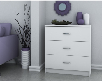 Comoda 3 sertare ro 72x40x79 cm Alb 