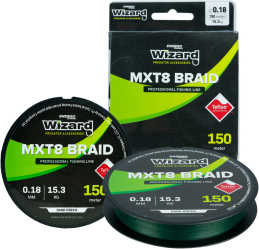 Fir textil Wizard MXT8 Braid Dark Green Lungime 150m Diametru 0.10 mm Rezistenta 9.50 Kg 